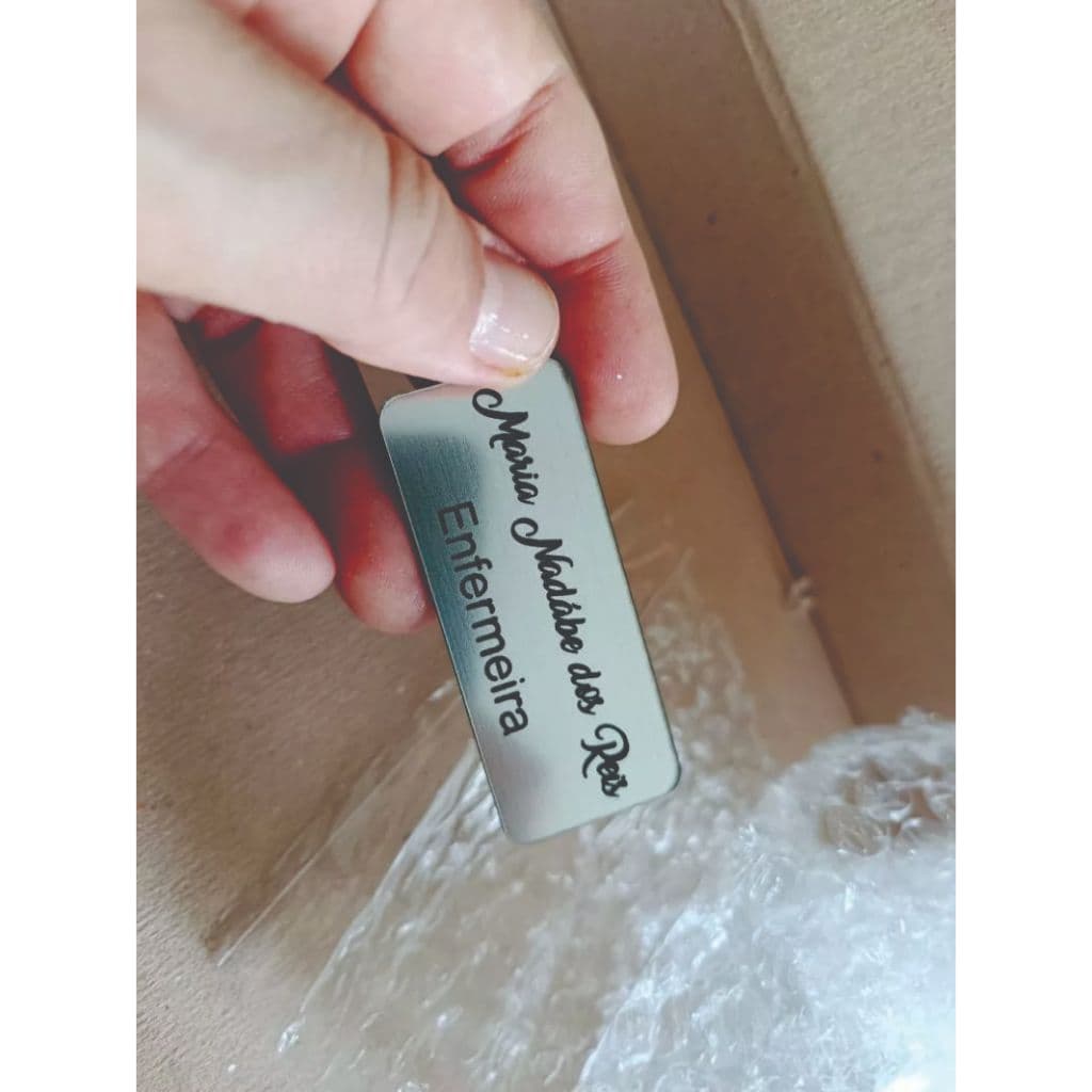 Botton Broche Crachá Magnético Personalizado ABS Escovado Luxo Sua Logo Nome Profissão