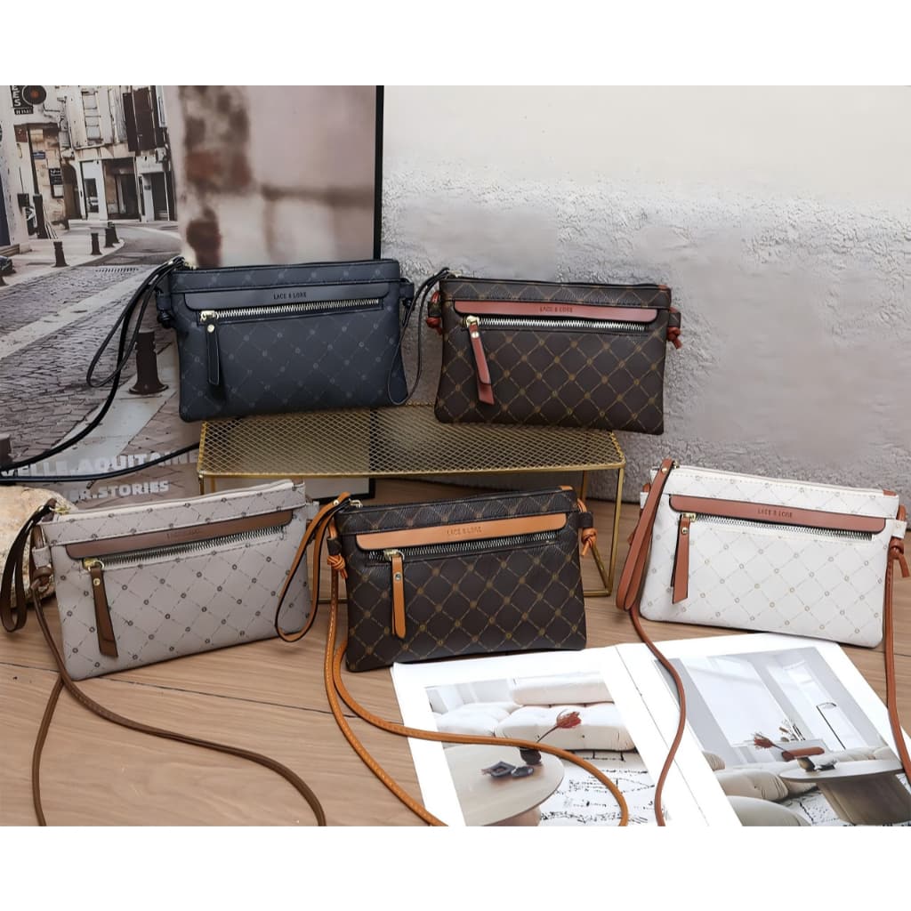 Bolsa Feminina Transversal Monograma Lace Lore Tiracolo Pequena Casual Luxo Moderna  BC-5582