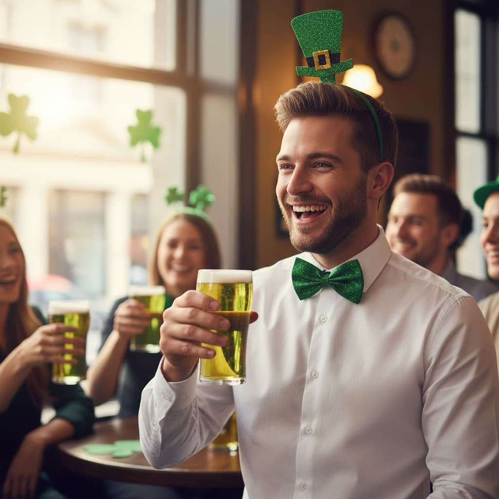 Kit Fantasia Saint Patrick Day Tiara E Gravata EVA Adulto