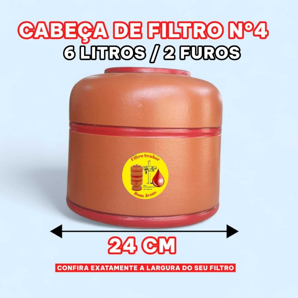 Parte superior Filtro de Água de Barro 6 litros