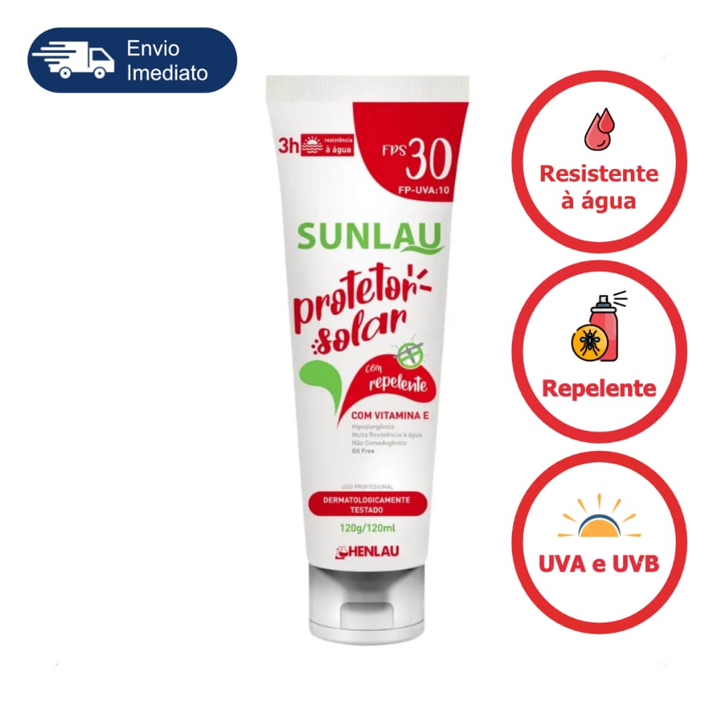 Protetor Solar 30 Fps com Repelente 120g Contra Insetos