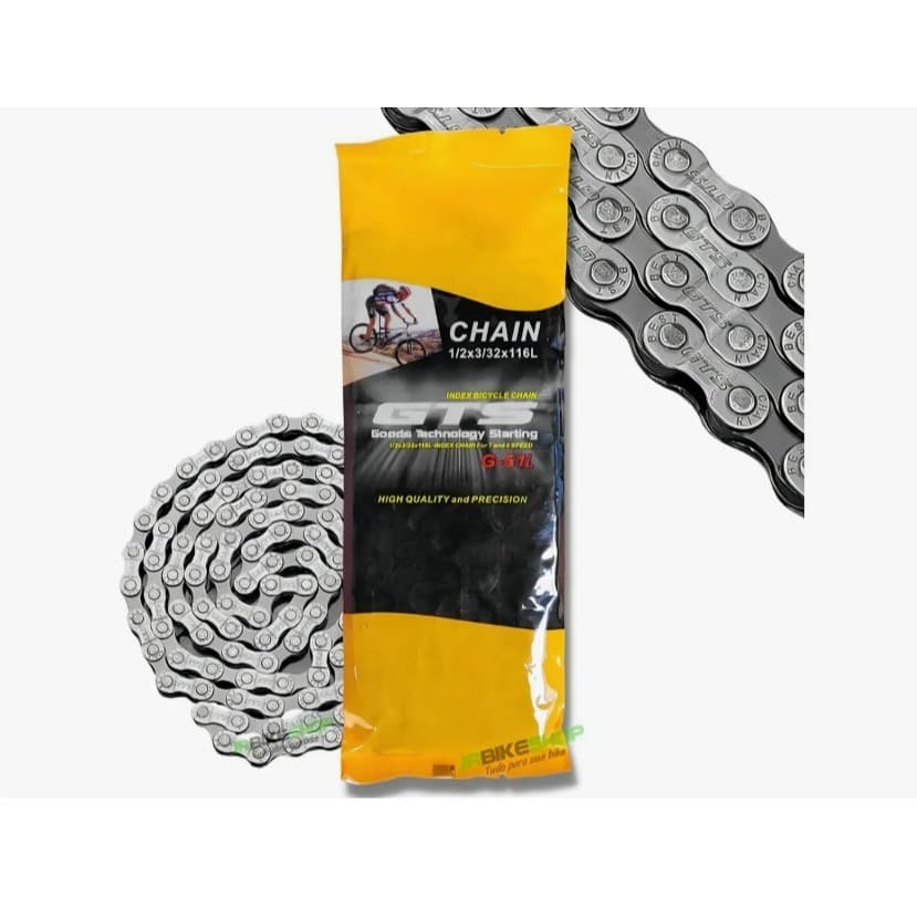 Corrente Gts G-51l Index Preto 7/8 Velocidades 116 Elos