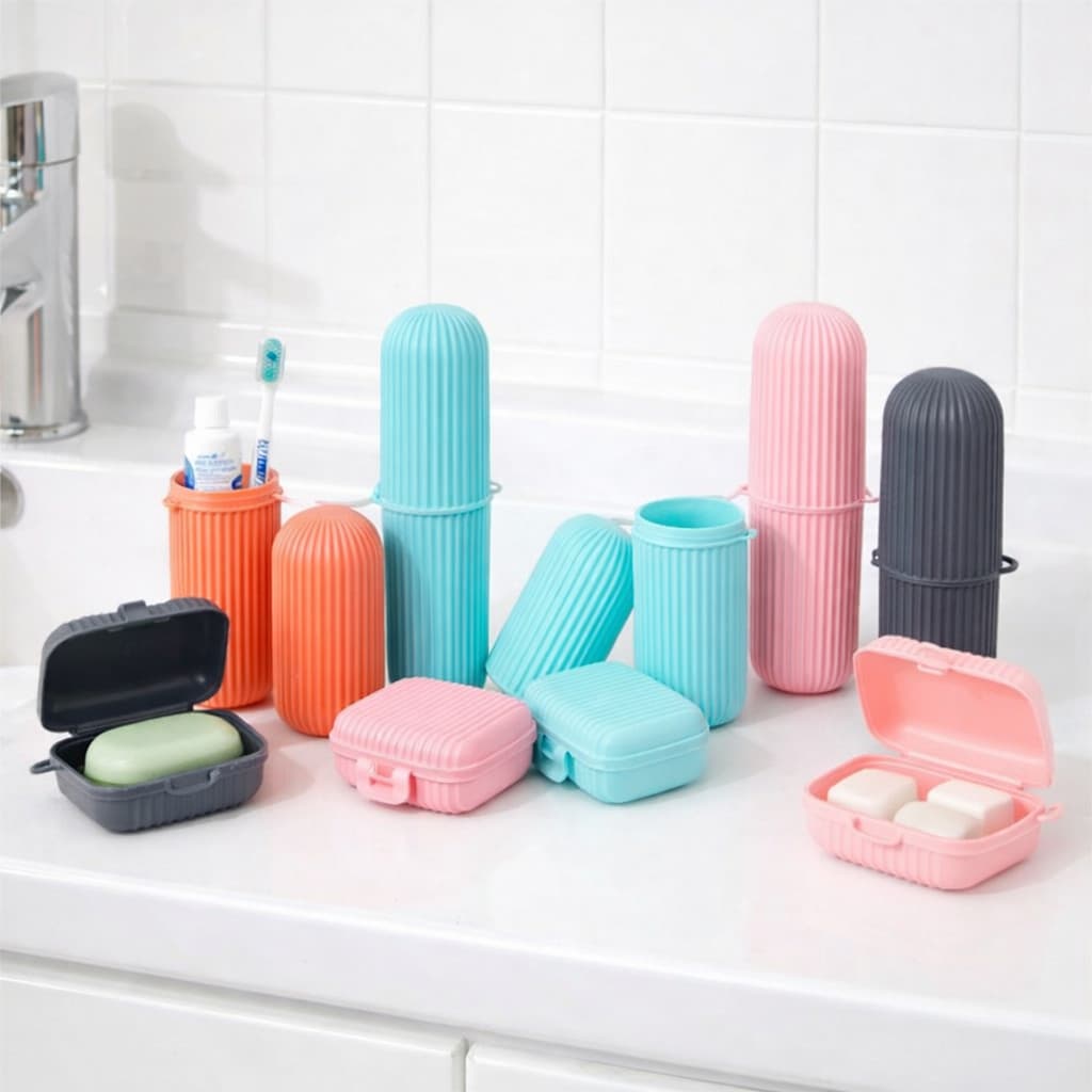 Porta Escova de Dente e Porta Saboneteira COM TRAVA - Suporte para Pasta de Dente Organizador de Banheiro
