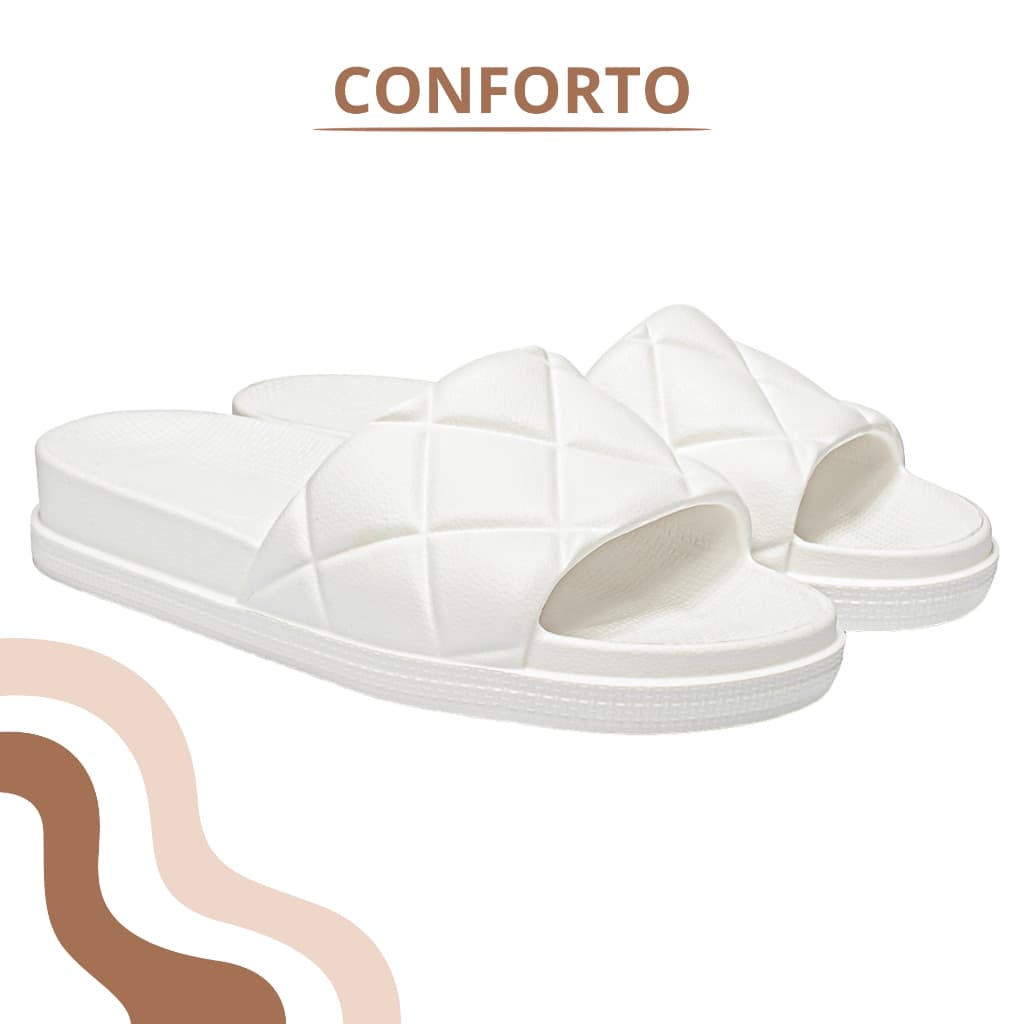 Chinelo Slide Feminino Macio Confortável Liso Leve