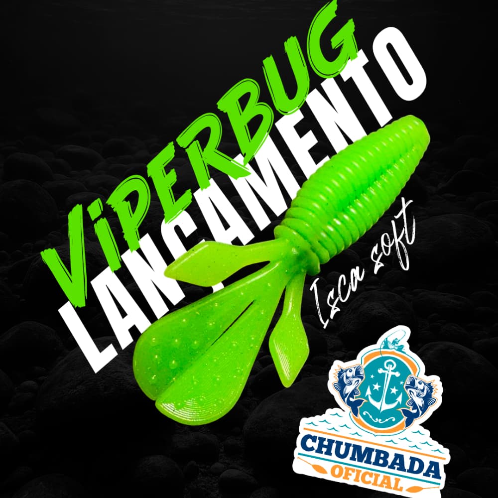 Isca Artificial Soft ViperBug Chumbada Oficial Criatura Soft Bait Anti Enrosco Traíra Black Bass