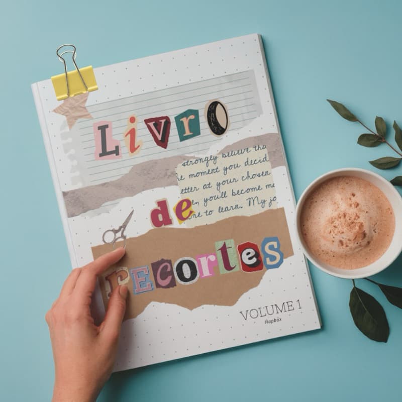 Livro de recortes bullet journal A5 kit com 15 paginas