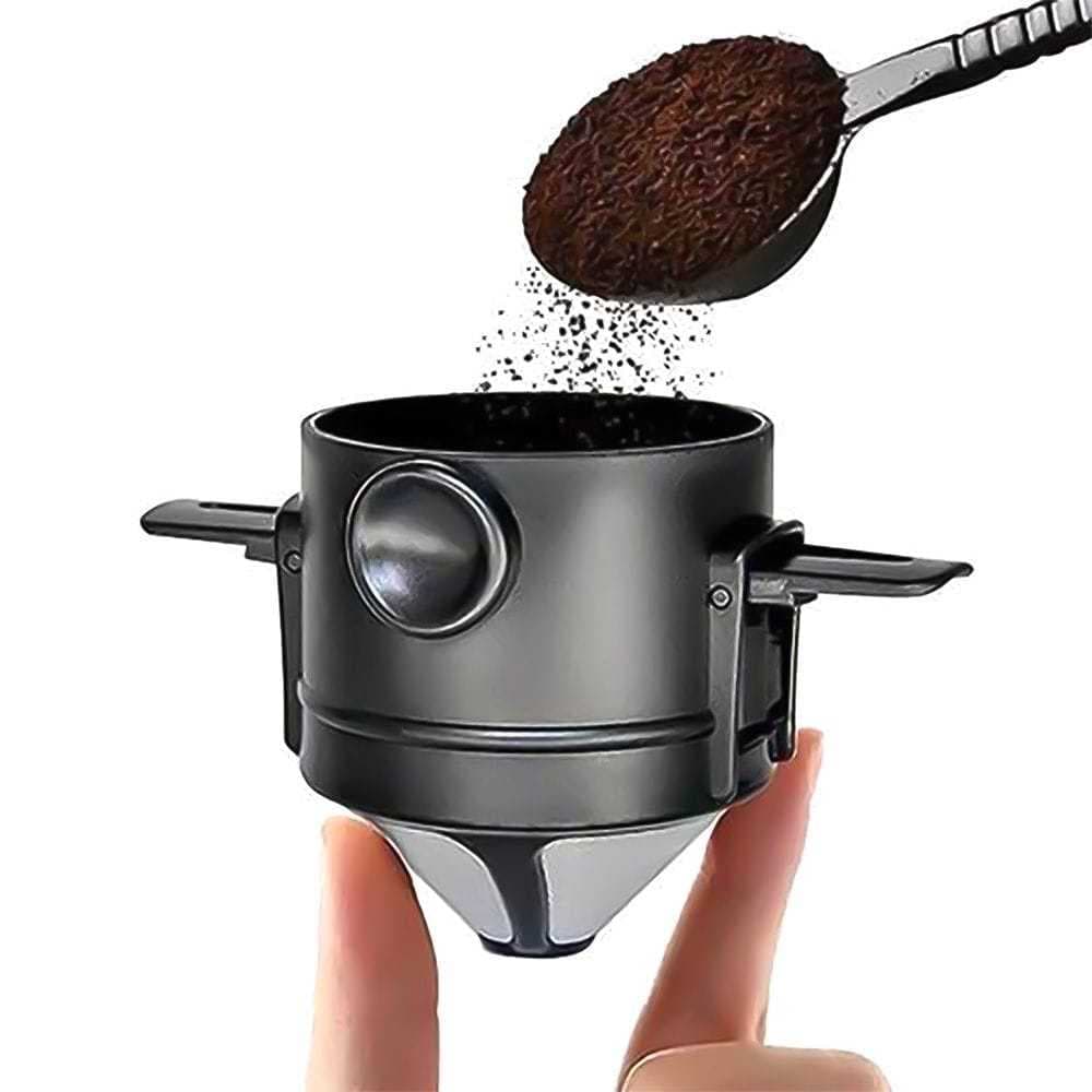 Mini Filtro Coador de Café Portátil Reutilizável com Suporte Dobrável Prático e Compacto