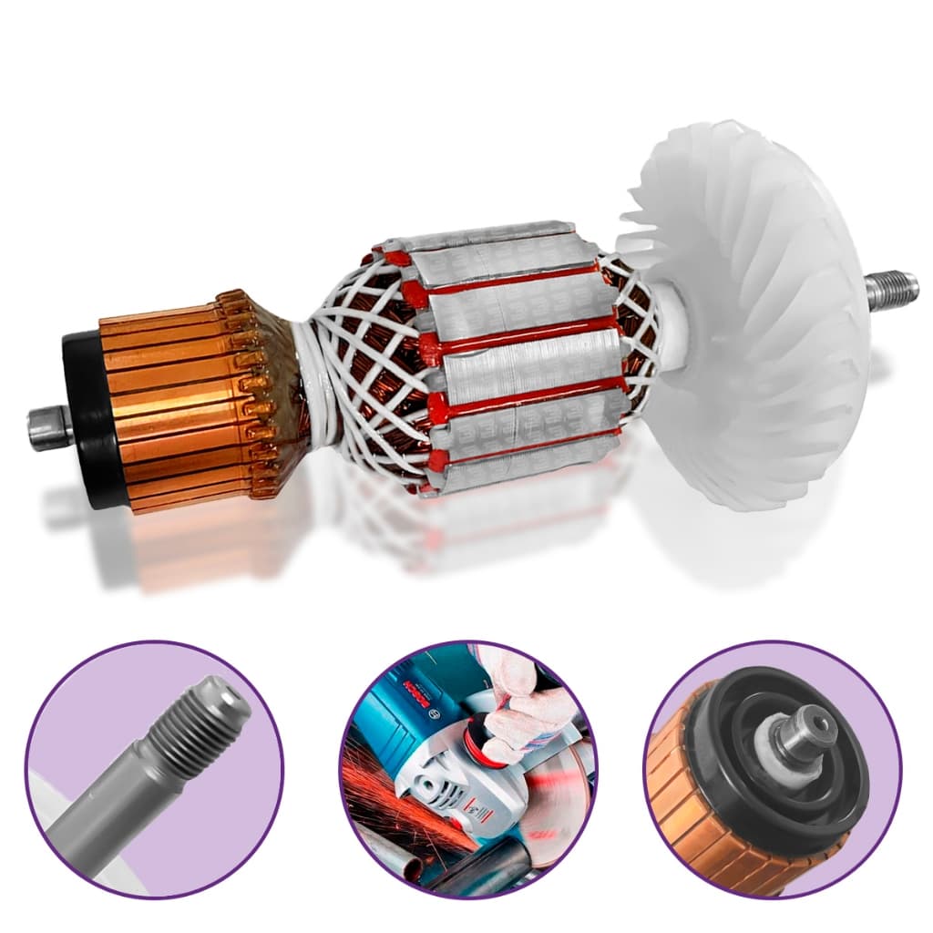 Induzido Rotor Compatível Esmerilhadeira 22-180 7 Polegadas Corpo Curto 110/220V