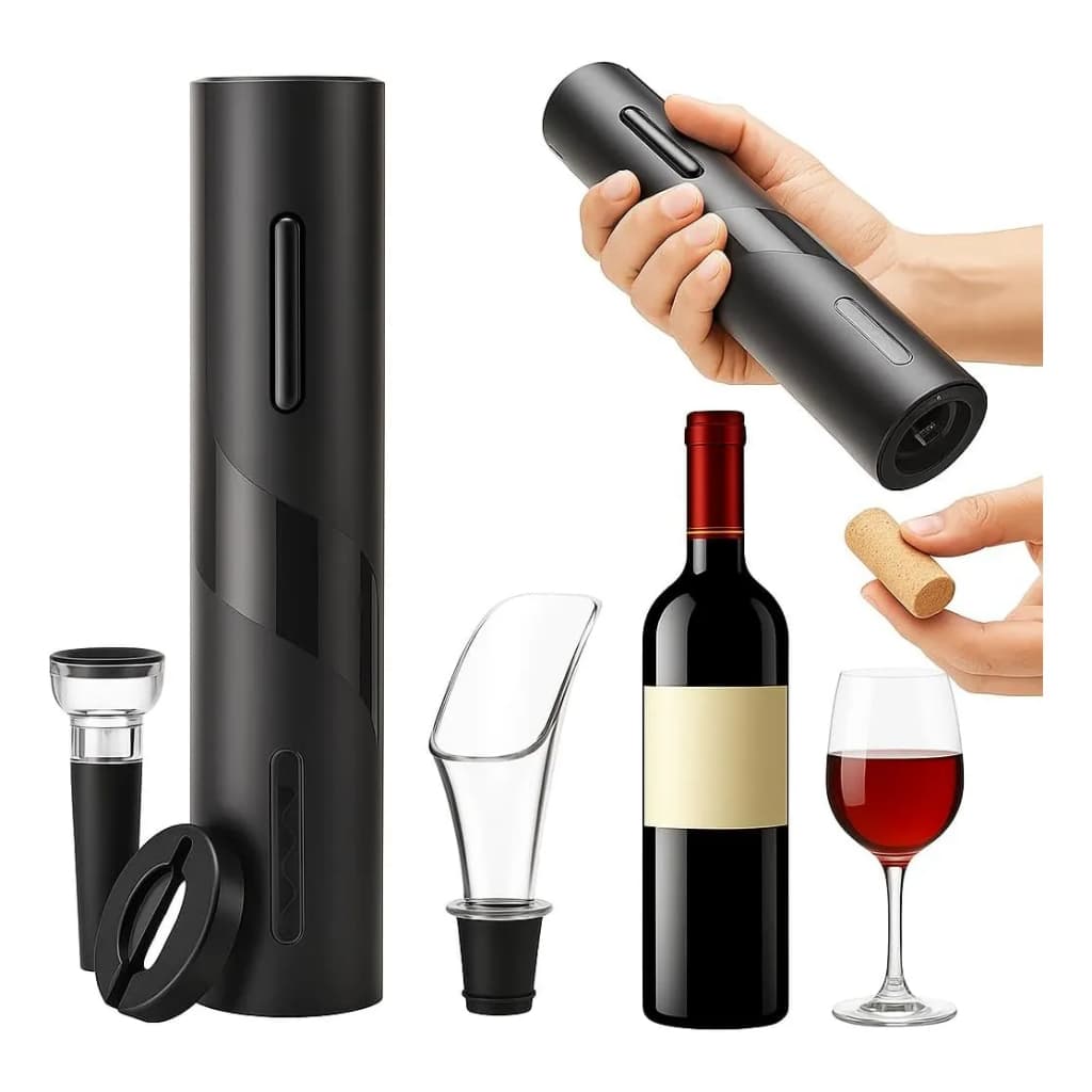 Abridor De Vinho Elétrico 4 Em 1 Portátil Recarregavel