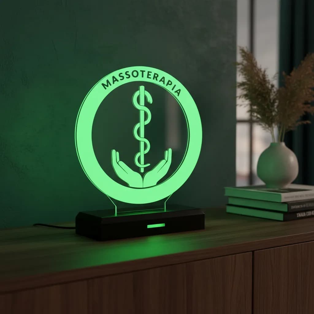Luminária Led 3d | Massoterapia Massagem Massoterapeuta Massagista | Presente Criativo Decoração
