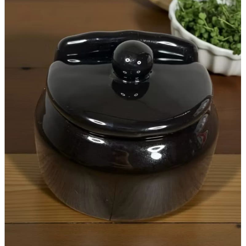 Saleiro de Cozinha em  Ceramica Com Tampa, Mesa Parede Porta Sal Pintado A Mão