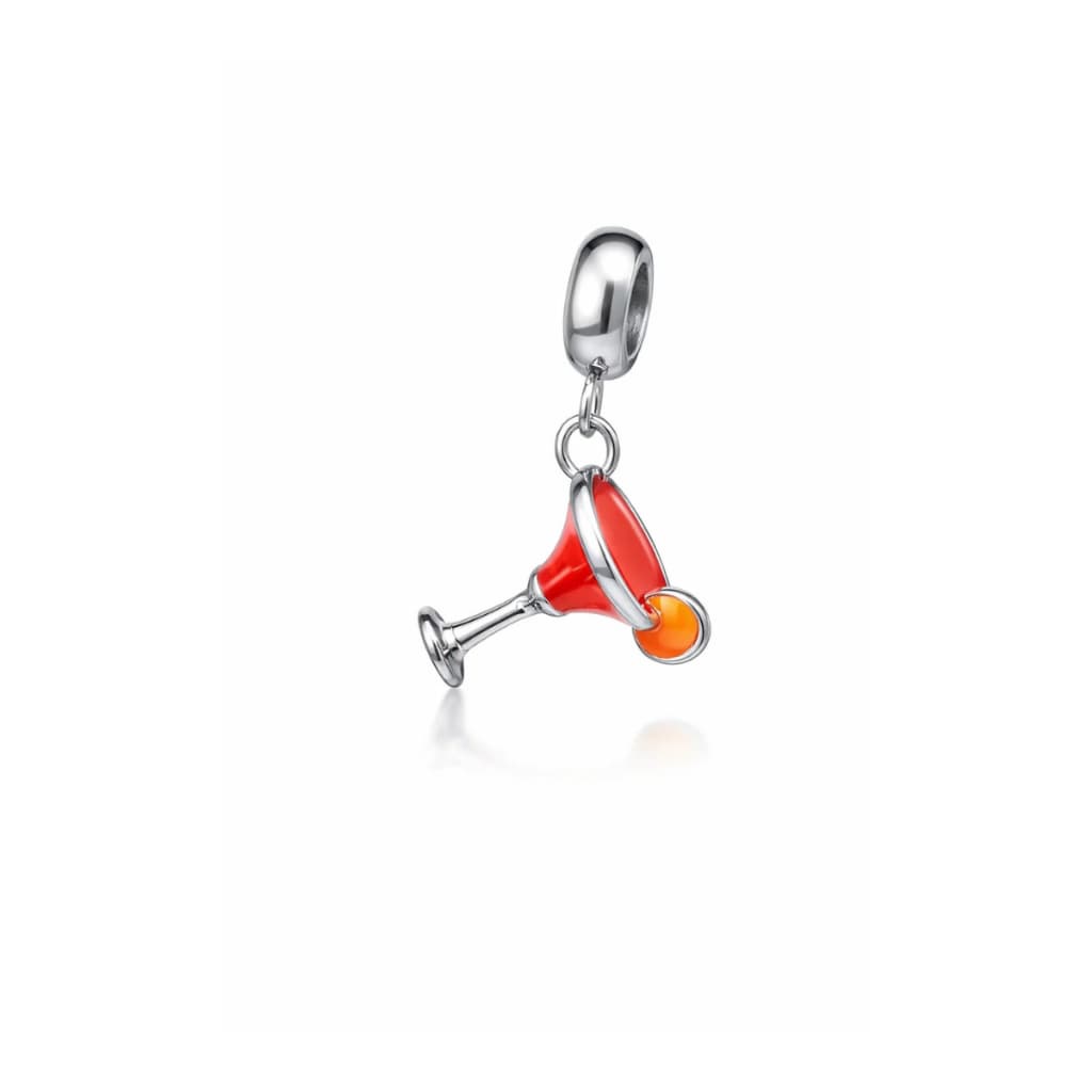 Berloque Taça Drink Aço Inox Pode Molhar Pingente Charm Joia Luxo