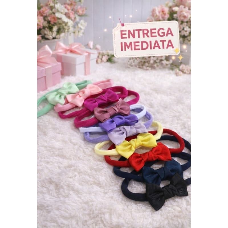 laço de cabelo kit 10 faixinhas pra bebê na meia de seda | laços   pra monta enxoval laços infantil pra crianças RN