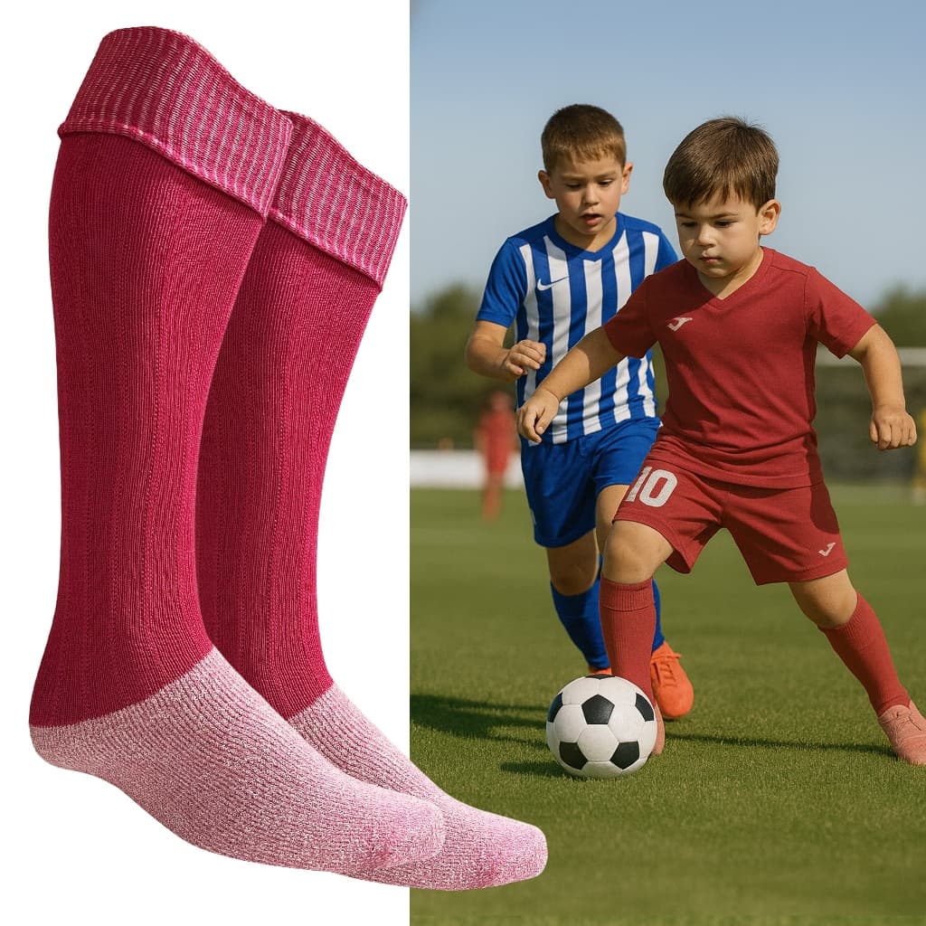 Meião Futebol Infantil 28 ao 32 Rosa Pink Cano Alto Esporte Solado Algodão