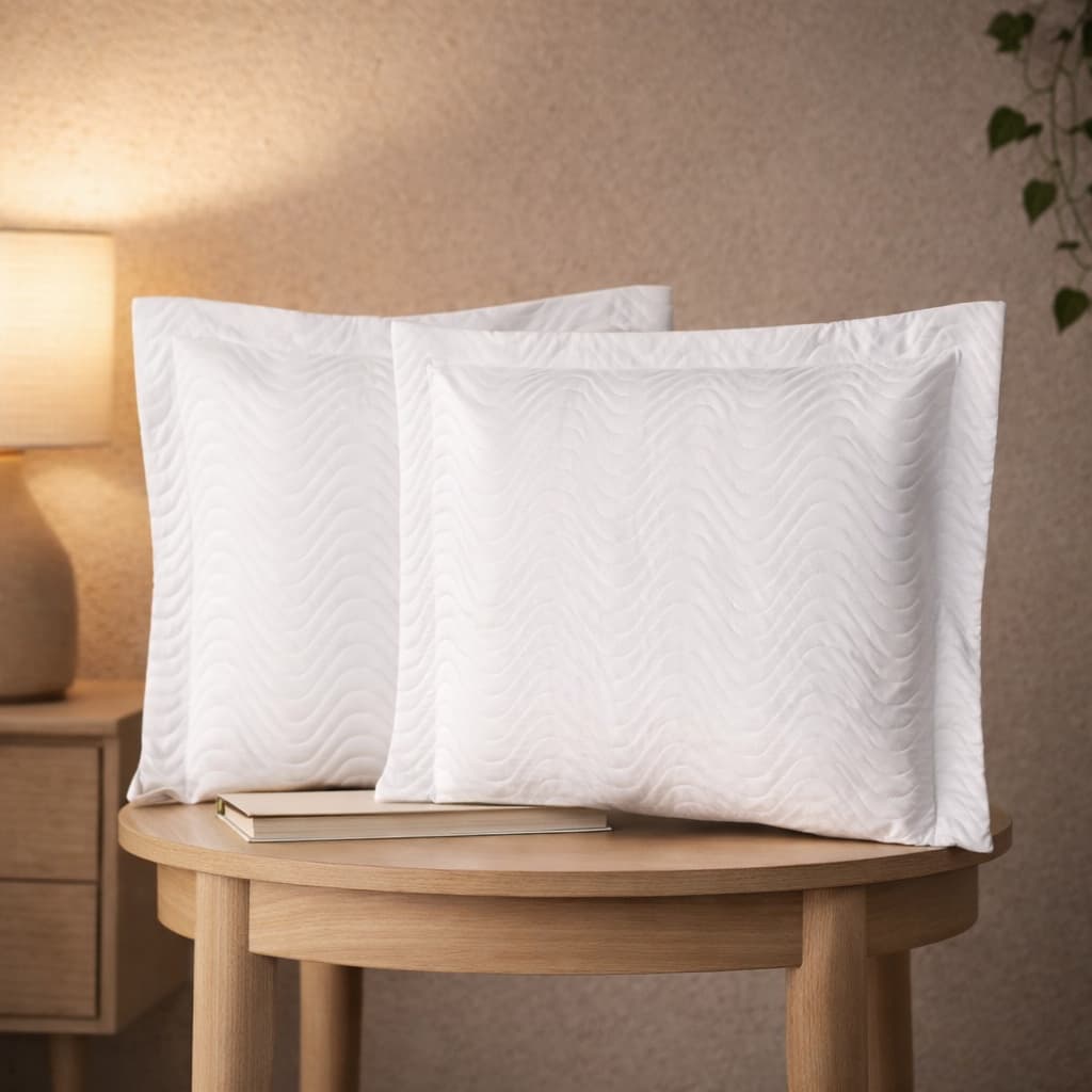 Kit 2 Portas Travesseiros Matelado  Capa Percal 180 Fios com Debrun Silver