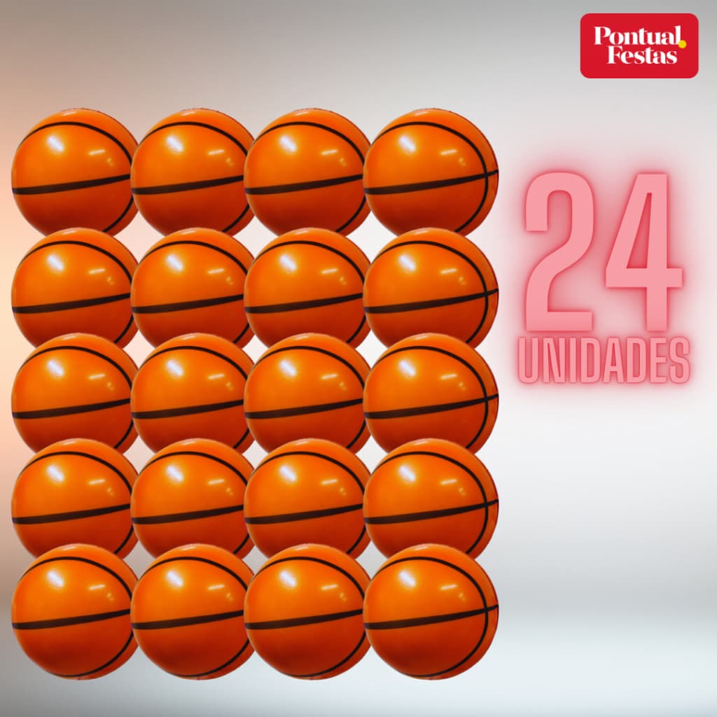 KIT 24 Bolas Antiestresse de Espuma 6cm Basquete