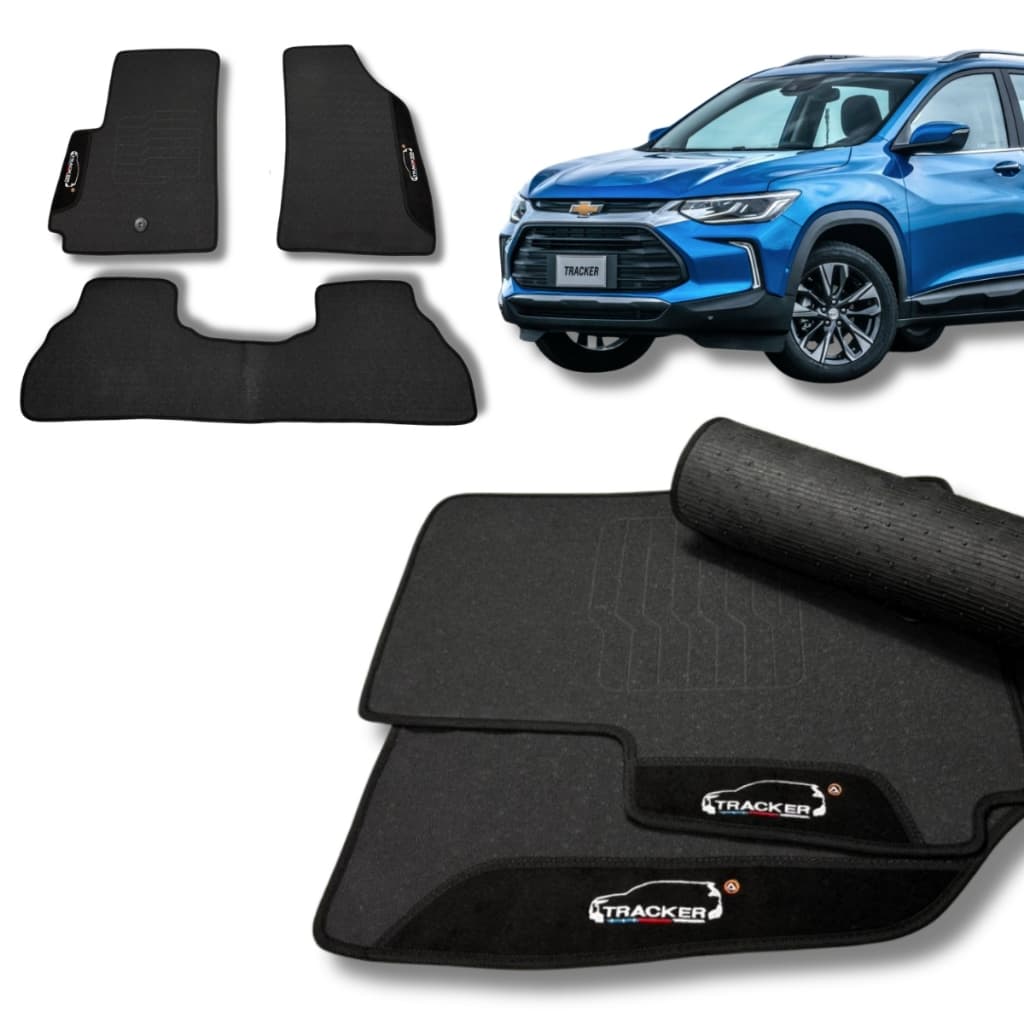 Jogo Tapete Emborrachado Chevrolet Tracker Personalizado Preto