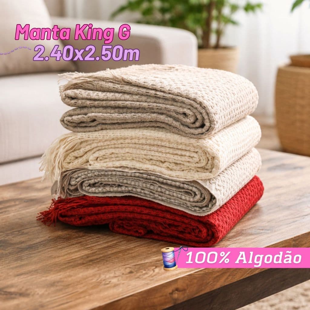 Manta Para Sofá King Super Gigante 2,40m X 2,50m 100% Algodão Protetora Decorativa