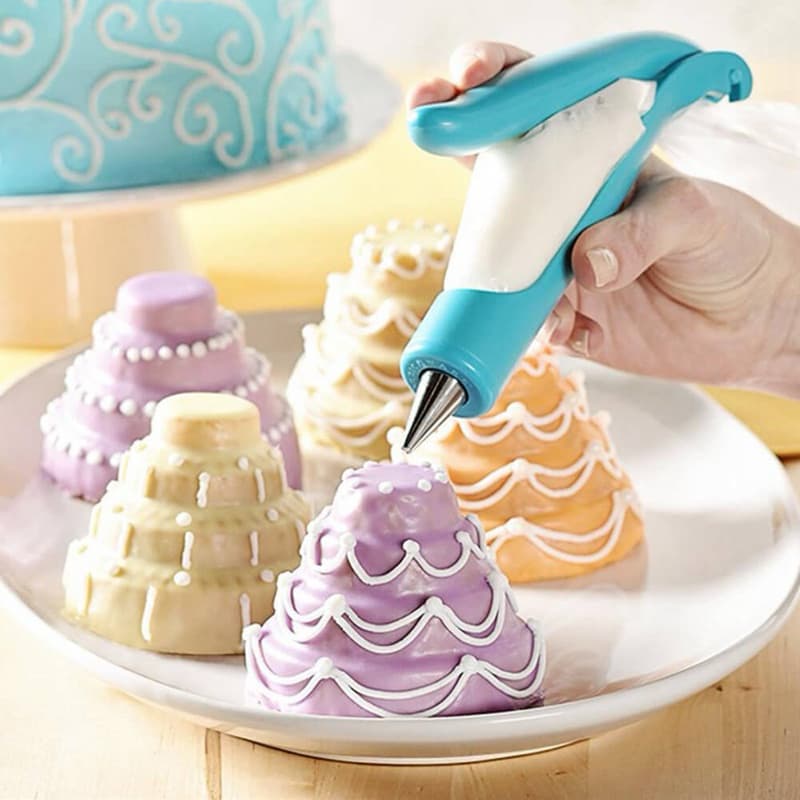 👉 Caneta Decoradora de Confeitaria Profissional 3 em 1 – Saco de Confeitar com Bicos
