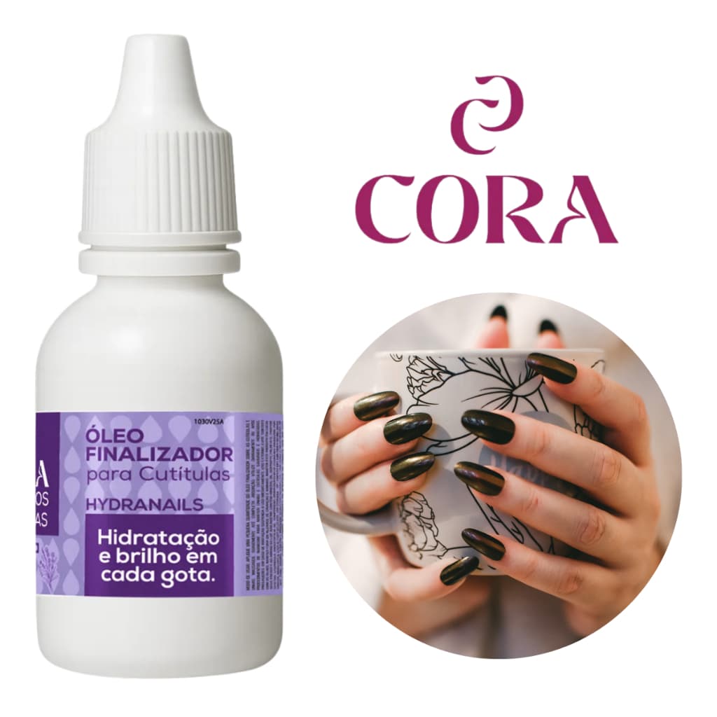 Tratamento Cora Óleo Finalizador Para Cuticulas Lavanda Hidratação e Brilho Em Gotas 20mL