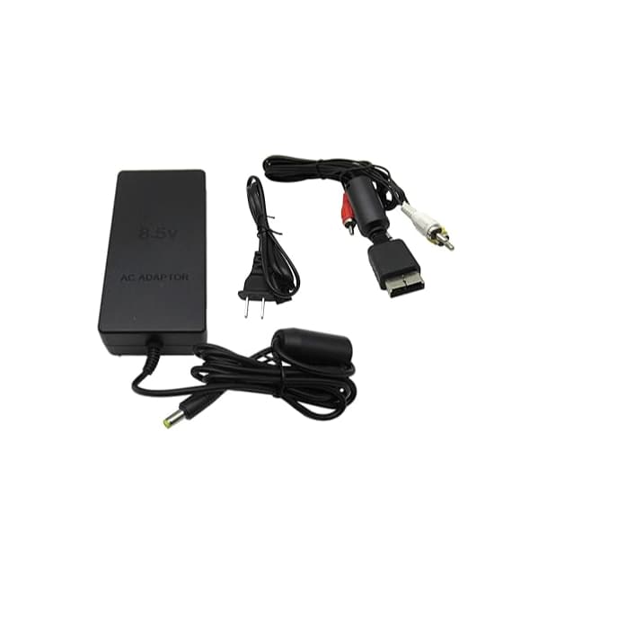 Fonte de carregador de adaptador CA fino com cabo AV para Sony PS2 Playstation