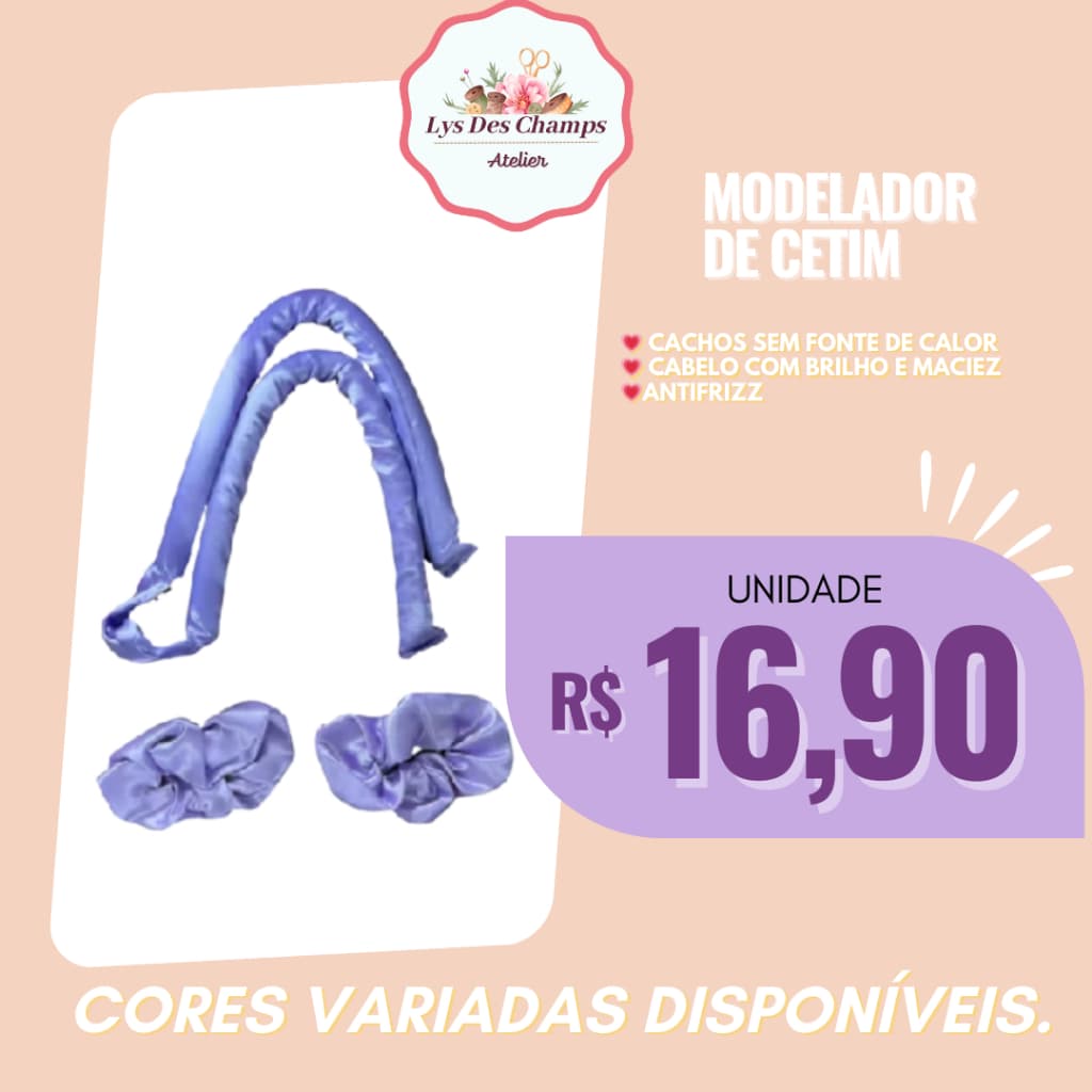 Modelador de Cachos em Cetim  com Fácil Aplicação e Remoção