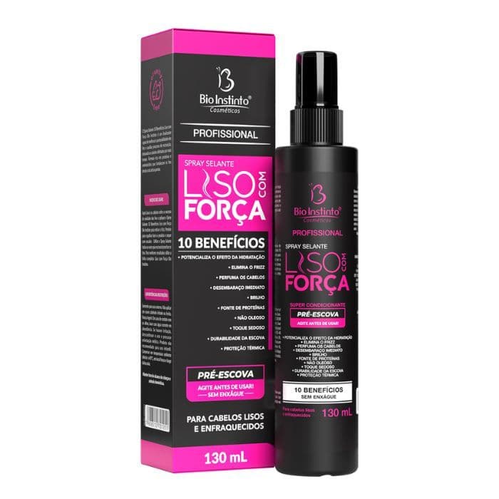 Protetor termico cabelo 10 em 1 Liso com Força Pré Escova Efeito de Salão 130ml