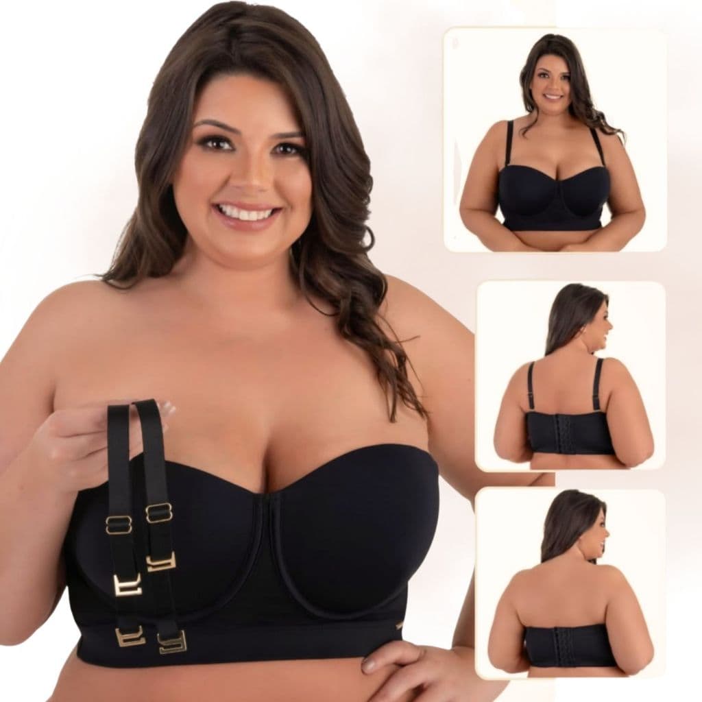 Sutia Tomara Que Caia Plus Size Power Super Reforçado com Alças Removíveis com Bojo Confortável