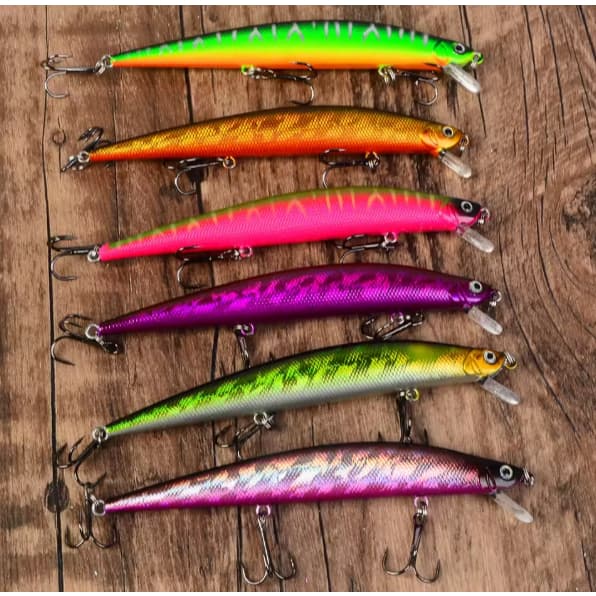 🎣 Isca Artificial Minnow 12cm Flutuante com 3 Garateias – Alto Poder de Ataque