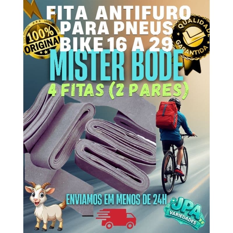 Kit 4 UNID(2 PARES) Fita Anti-furo Couro MISTER BODE ORIGINAL BICICLETAS ARO 16 ATÉ 29