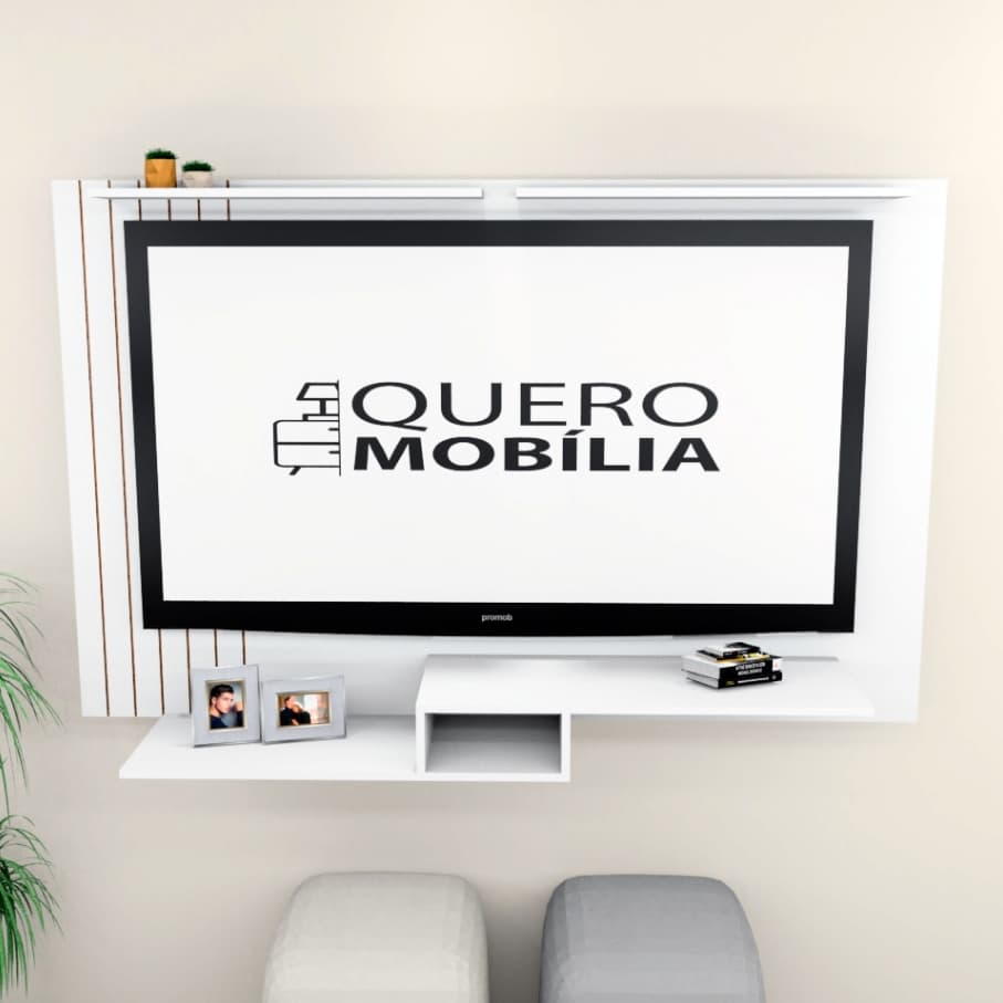 Painel de Tv Rack Suspenso para Tv de 50 Pol Decorativo
