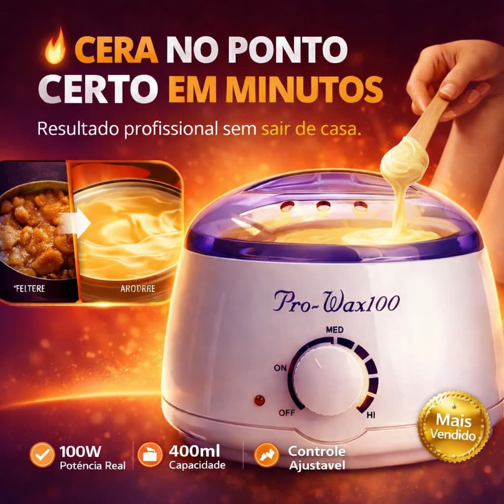 Aquecedor de Cera Pro-Wax 100 Panela Controle de Temperatura  Resultado Profissional Bivolt 110/220V