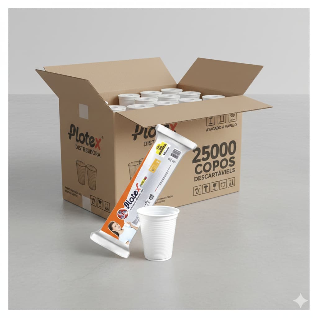 Caixa Fechada 2500 Copos Descartáveis 200ml Branco Atacado pronta entrega