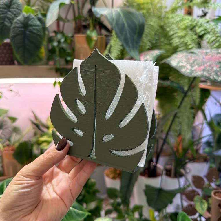 Porta Guardanapo Decorativo Folha Tropical em Design Minimalista