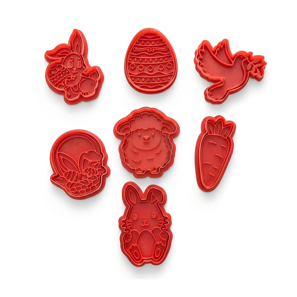 Kit Cortadores de Biscoito Páscoa 3D – 7 Modelos Fofo e Detalhado