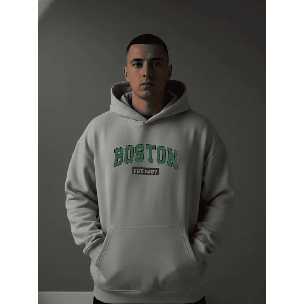 Moletom Gola Careca Masculino Blusa de Frio Premium para Inverno Boston Est 1997