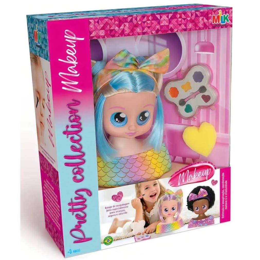 Boneca Loira Com Acessórios Para Brincar e Maquiar - Milk Brinquedos -