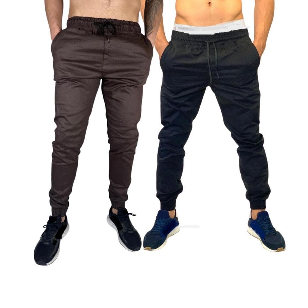 KIT 2 Calças Jogger Lisas Masculina