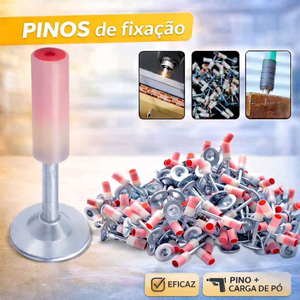Kit 50/100/200 Pregos Pinos Para Pistola Finca Pino C/ Arruela Cônica