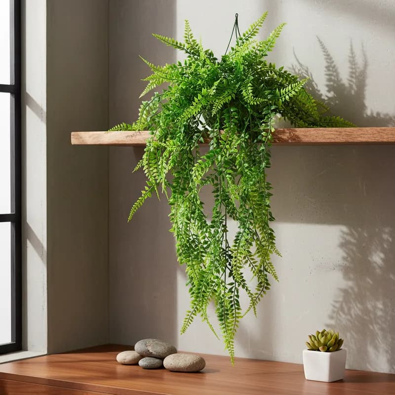 Planta Artificial Samambaia Verde Pendente Real Toque (Bonitona)