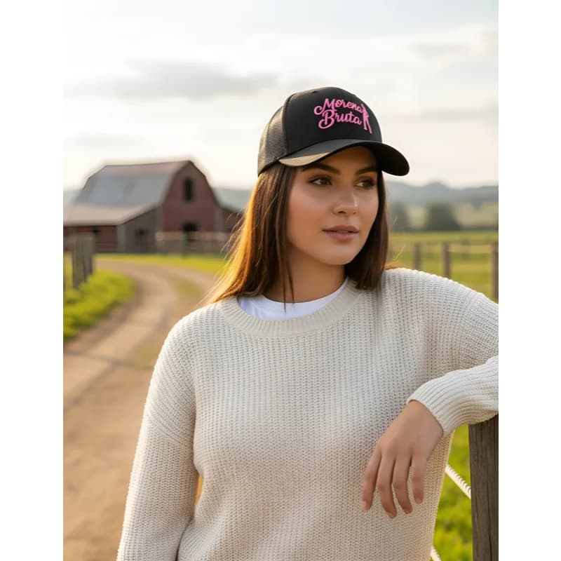 Boné Feminino Country Morena Bruta Roça Rodeio Hype Telinha Barretos Cowgirl Aba Curva