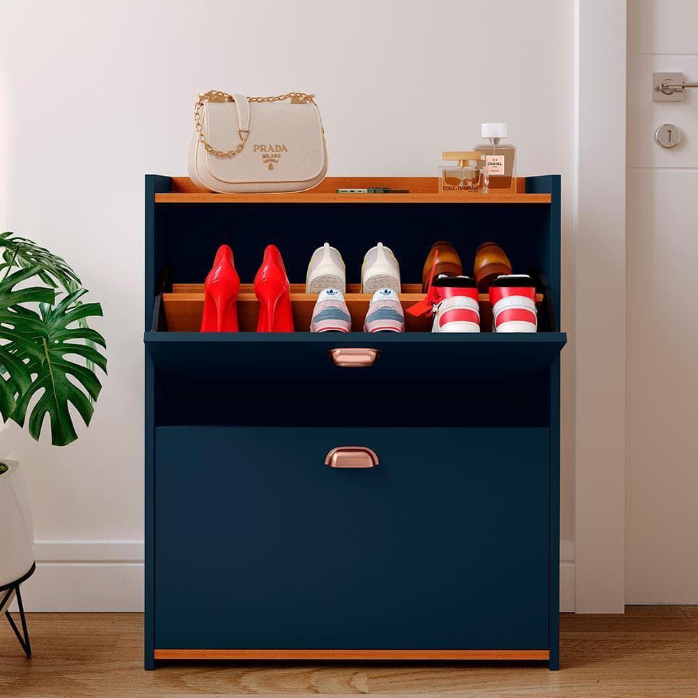 Sapateira Hall De Entrada 12 Pares de Sapatos Organizadora Quarto Puxador Concha Closet - Cores
