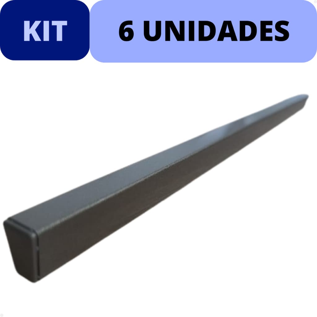 Kit 6 Puxador de Móveis em Alumínio cor Cobre  33cm Furação 320mm Formato Trapézio