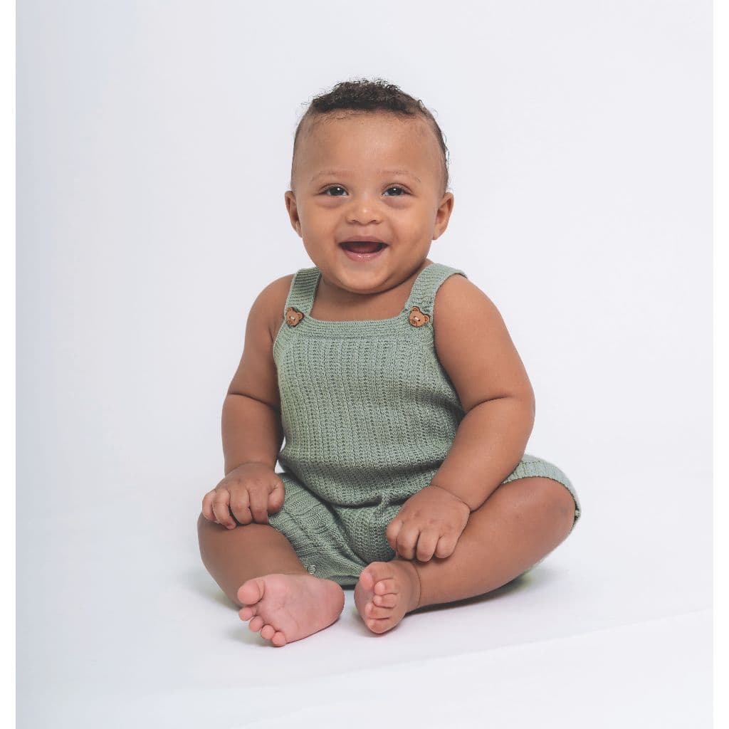 Jardineira Bebê Em Tricot - Fofinho Menina Menino