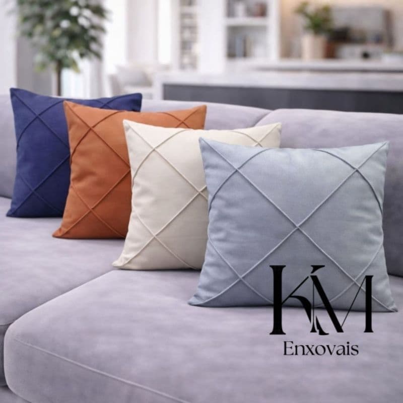 Capas de Almofadas Premium Com Detalhes em Costura Drapeadas ,Com texturas em Nervuras, Confortável Moderna e Elegante