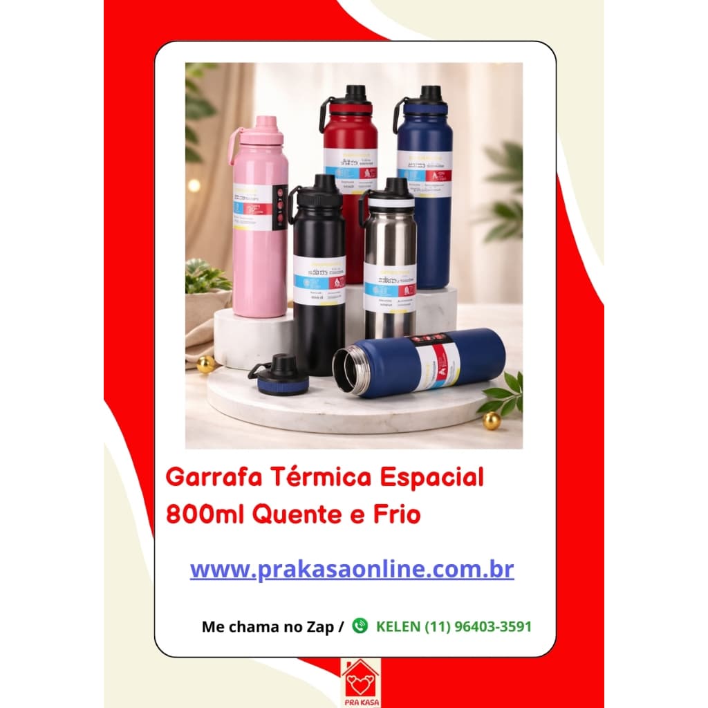 Garrafa Térmica Espacial 800ml Quente e Frio