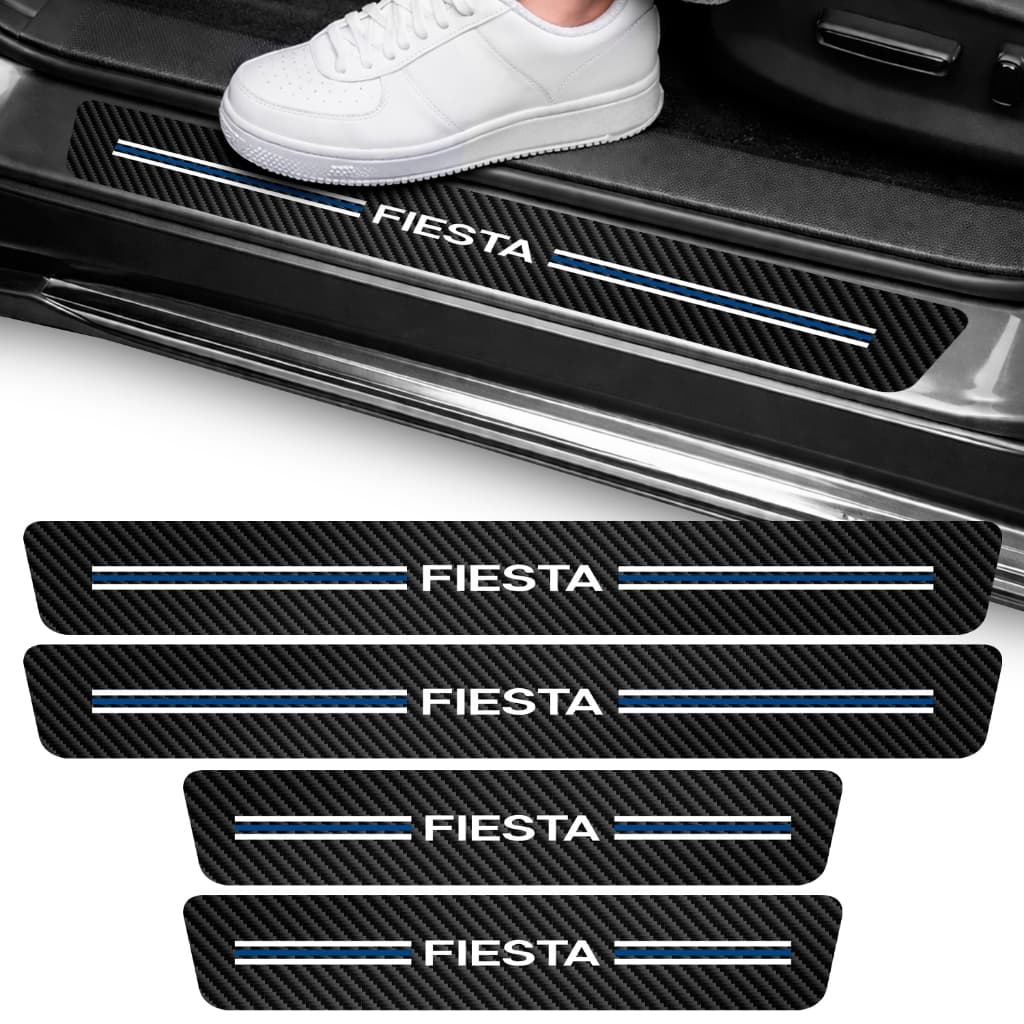 Kit Soleira Vinil Adesivo Proteção Fiesta 4 Portas Carro