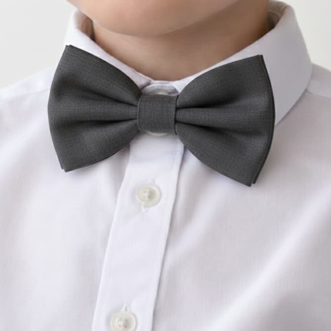 Gravata Borboleta Cinza Chumbo Adulto e Infantil Para Padrinhos e Pajens de Casamento e Eventos