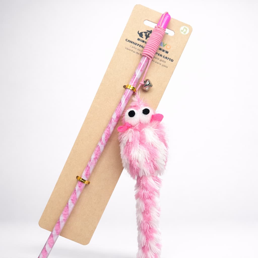 Varinha para Gatos - Little Mouse - 45cm - Com Guizo e Rabo Sonoro