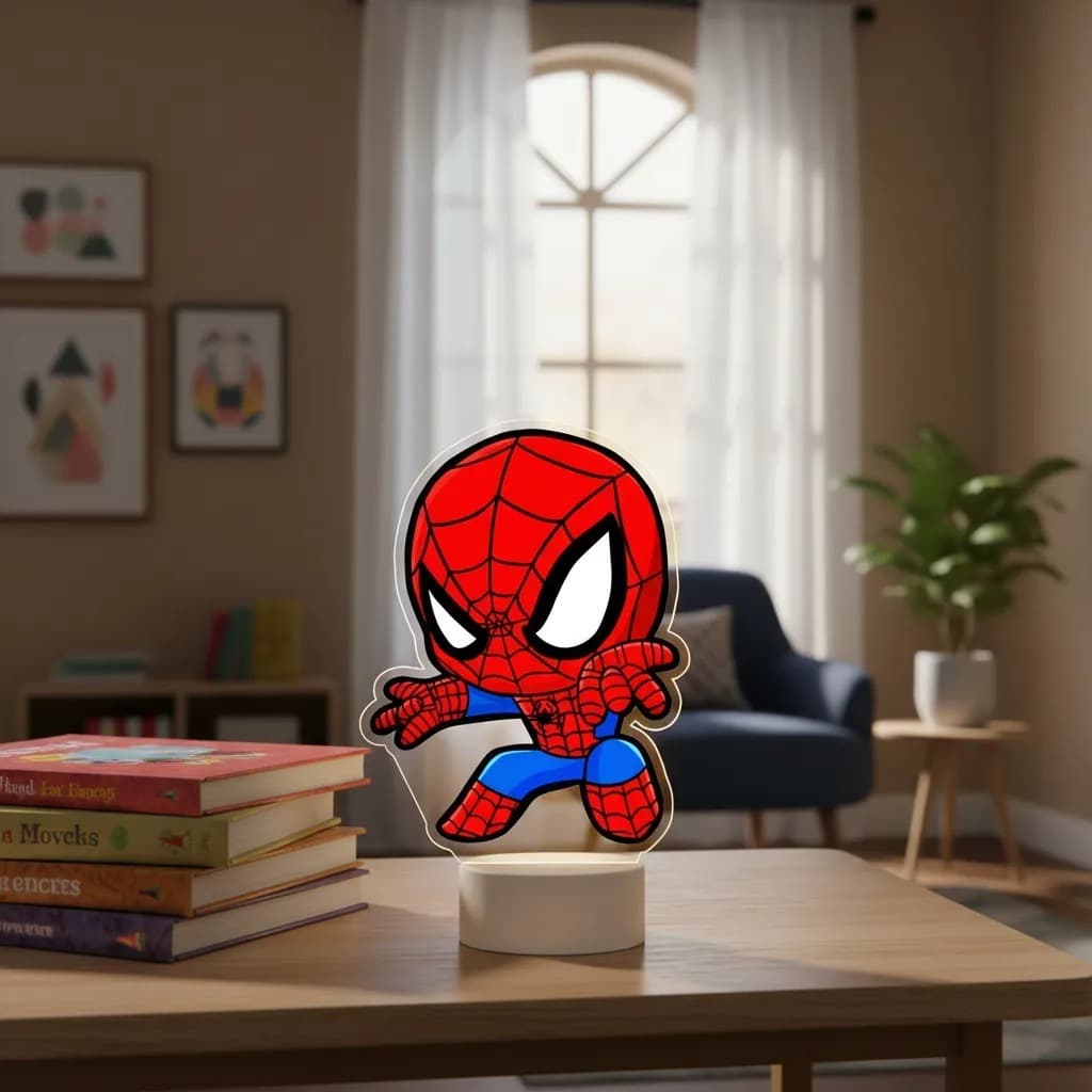 Luminária LED UV Colorida Homem Aranha Baby Heroi Marvel Presente Criativo